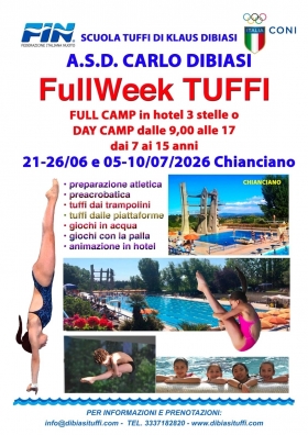 CAMP ESTIVI TUFFI PER BAMBINI E RAGAZZI 2026 - A.S.D. CARLO DIBIASI